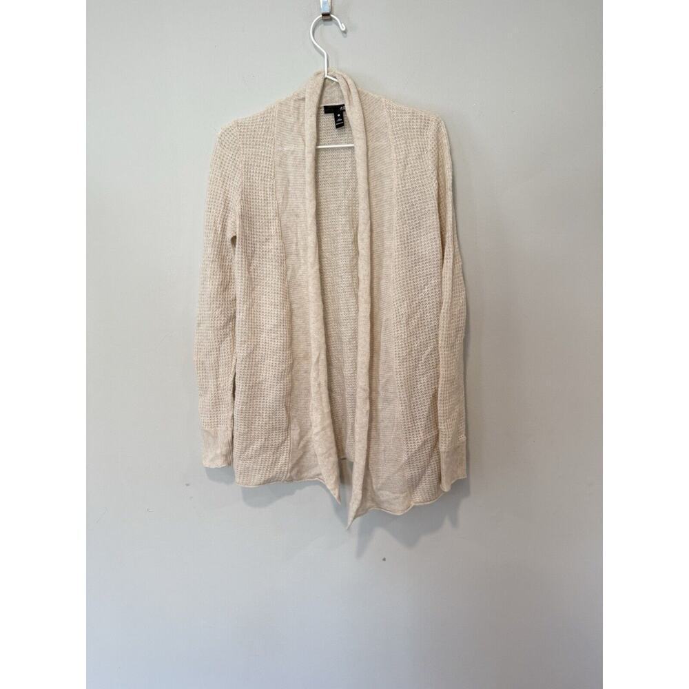 Bloomingdales Aqua Drape Open Front 100% Cashmere Cardigan Sweater XS $198 1637
